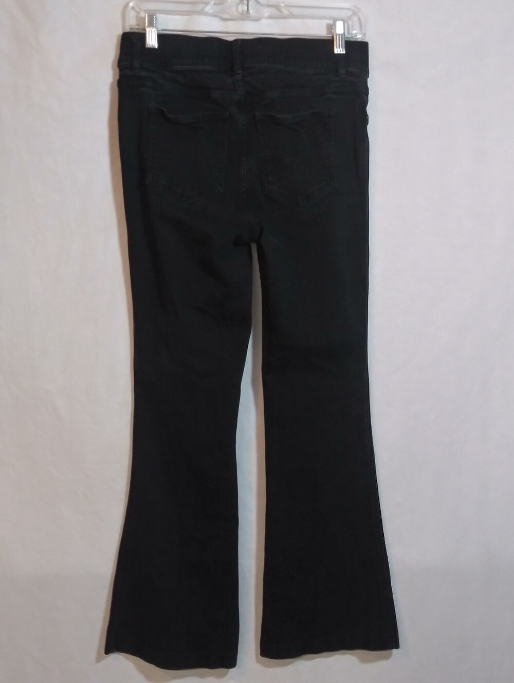 SPANX Black Wash Pull On Flare Jeans Stretchy Petite Size M - Picture 6 of 8